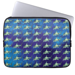 Haie, Muster blau Laptopschutzhülle