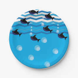 Haie Ozean Blue Underwater Pappteller