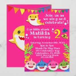 Haie Pink zum Geburtstag Einladung