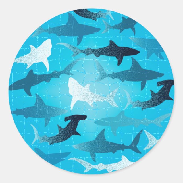 Haie! Runder Aufkleber (Vorderseite)