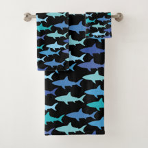 Haie Silhouetten Schatten mit blauschwarzem Hinter