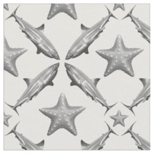 Haie Starfish Ocean Life Nautical Coastal Stoff