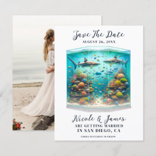 Haie und Fische Wasserfarbe Save the Date Einladung