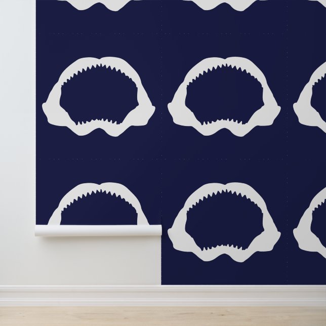 Haie Zähne und Haws Navy Blue und White Tapete (Anwendung)