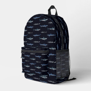 Haieinfall-Muster Bedruckter Rucksack