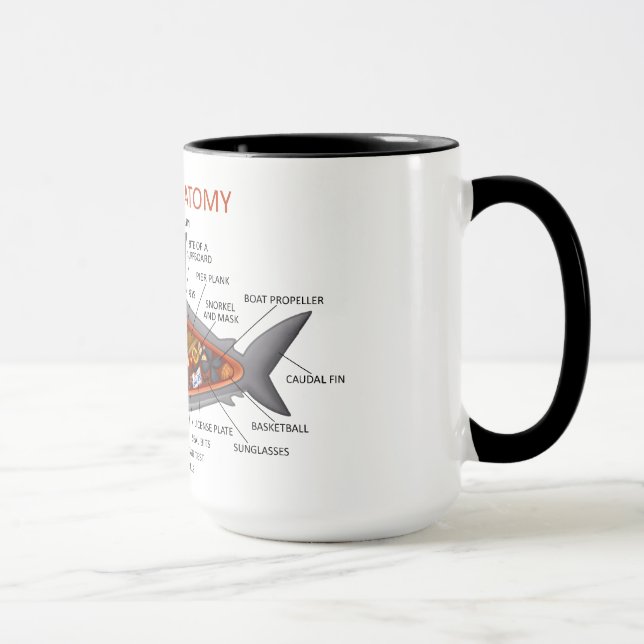Haifisch-Anatomie Tasse (Rechts)