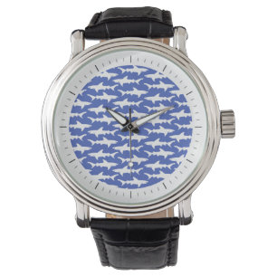 Haifisch-Angriff - Blau und Weiß Armbanduhr
