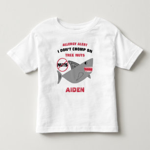 Haifisch-Baum-Nuss-Allergie-Alarm-personalisierte Kleinkind T-shirt
