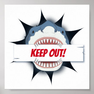 Haifisch Behalte Abzeichen Poster