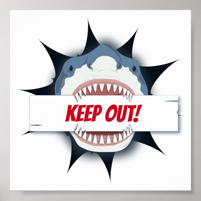 Haifisch Behalte Abzeichen Poster (Vorne)