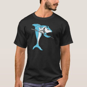 Haifisch, der Billard spielt T-Shirt