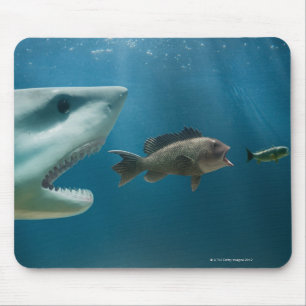 Haifisch, der den Wolfsbarsch jagt Jugendlichen Mousepad