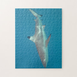 Haifisch, der Unterwasserpuzzlespiel schwimmt