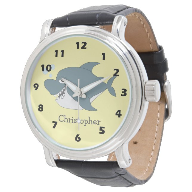 Haifisch-Design Armbanduhr (Schrägansicht)