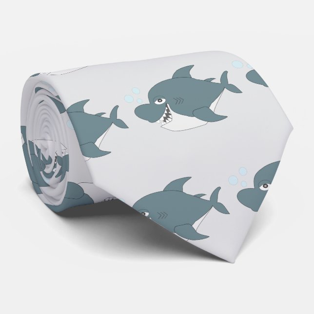 Haifisch-Design Krawatte (Gerollt)