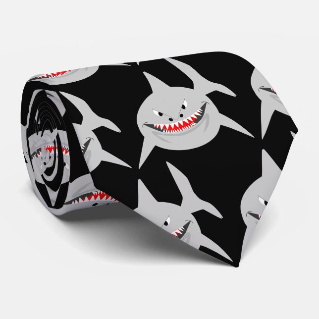 Haifisch-Design Krawatte (Gerollt)