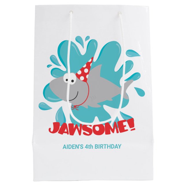 Haifisch Geburtstagsgeschenktasche Mittlere Geschenktüte (Rückseite)