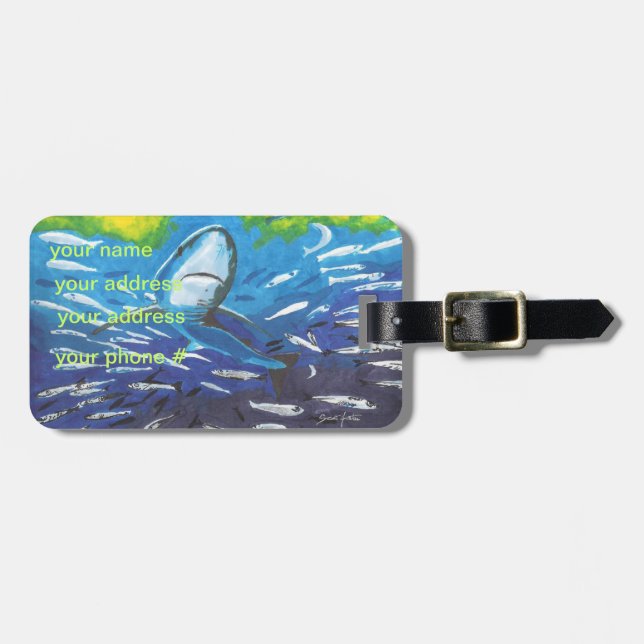 Haifisch Gepäckanhänger (Vorderseite horizontal)