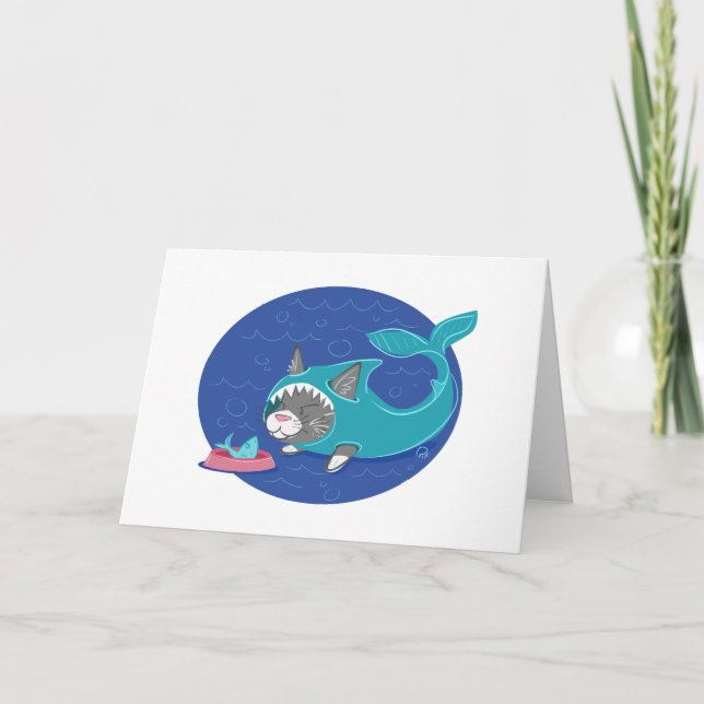 Haifisch-Katze - Gruß-Karte Karte (Vorderseite)