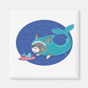 Haifisch-Katze - Magnet