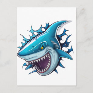 Haifisch-Logo-T-Shirt Postkarte