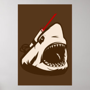 Haifisch mit einem Frickin Laserstrahl Poster