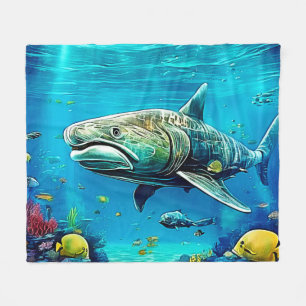Haifisch-Ozean-Raubtier-Kunst Fleecedecke