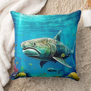 Haifisch-Ozean-Raubtier-Kunst Kissen