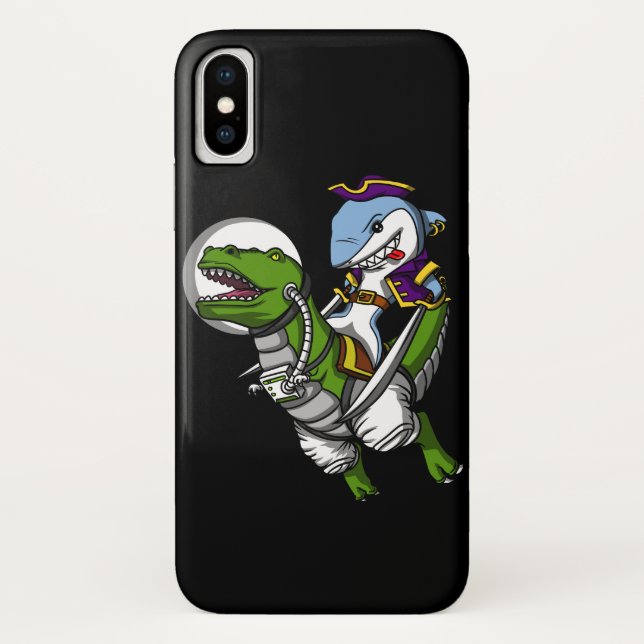 Haifisch-Piraten-Astronauten-Reitraum T-Rex Case-Mate iPhone Hülle (Rückseite)