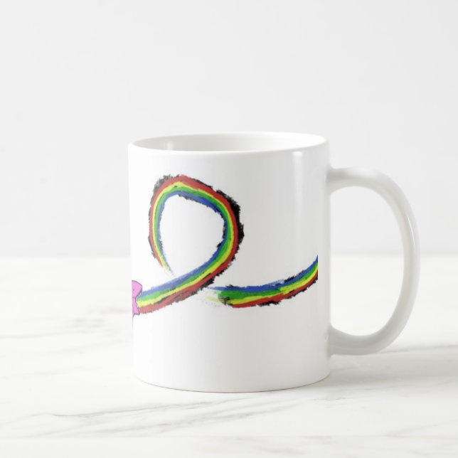 Haifisch-Regenbogen Wurf-oben Kaffeetasse (Rechts)
