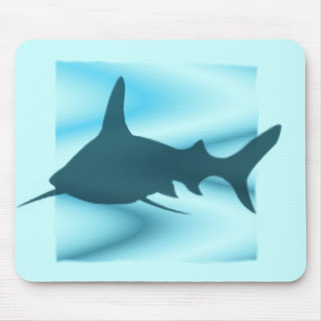 Haifisch-Silhouette Mousepad (Vorne)