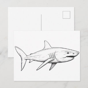 Haifisch-Skizze Postkarte