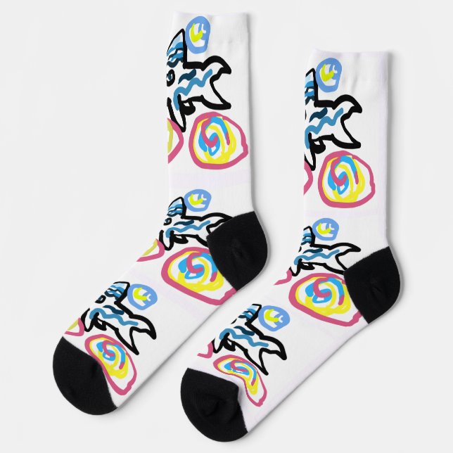 Haifisch Sommer  Socken (Linkes Detail)