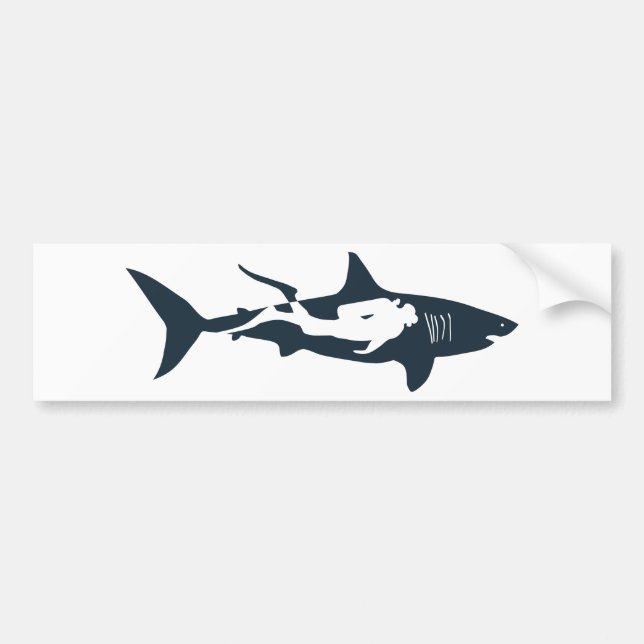 Haifisch-Sporttaucher-Tauchenshai tauchen Autoaufkleber (Vorne)