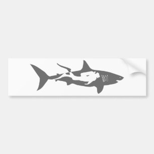 Haifisch-Sporttaucher-Tauchenshai tauchen Autoaufkleber