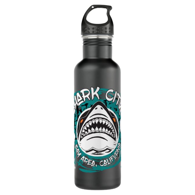 Haifisch-Stadtaquamariner Grunge Waterbottle Edelstahlflasche (Vorderseite)