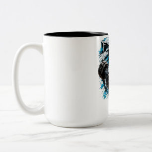 Haifisch-Stärke – Muskulöser Haifisch-Bodybuilder- Zweifarbige Tasse