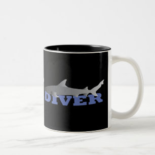Haifisch-Taucher-Tasse Zweifarbige Tasse