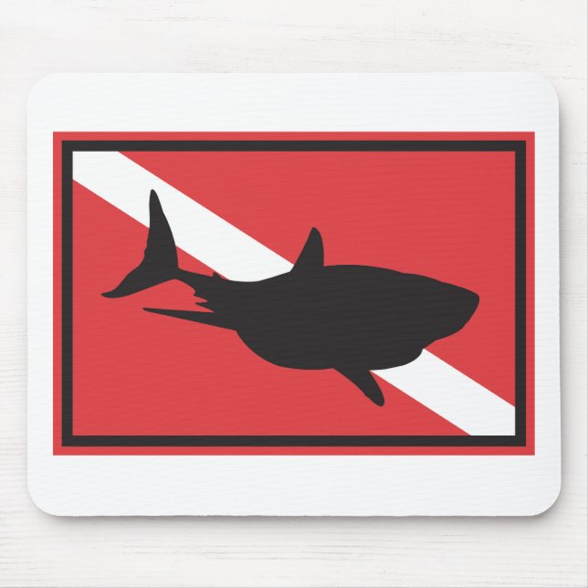 Haifisch-Tauchflagge Mousepad (Vorne)