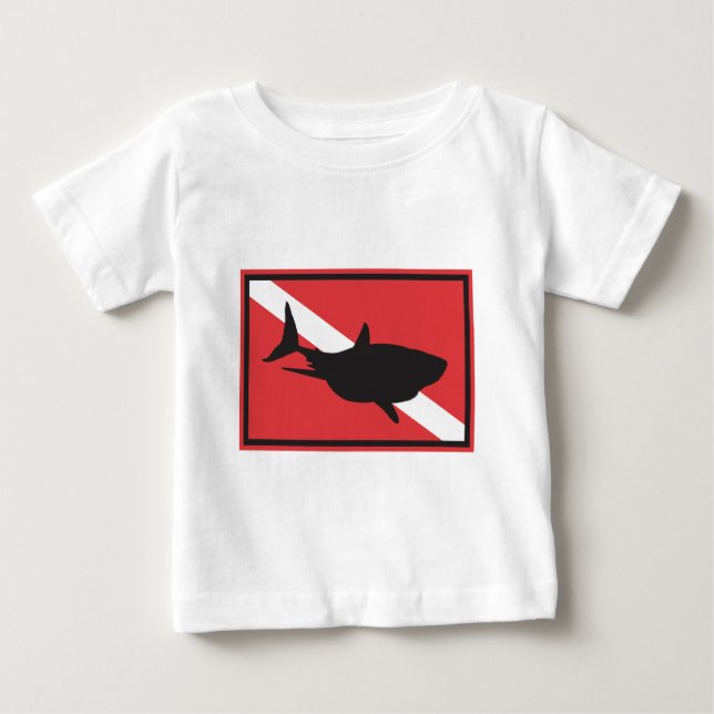 Haifisch-Tauchflaggen-Baby Baby T-shirt (Vorderseite)