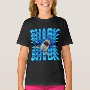 Haifisch-Text-Effekt-Typografie T-Shirt