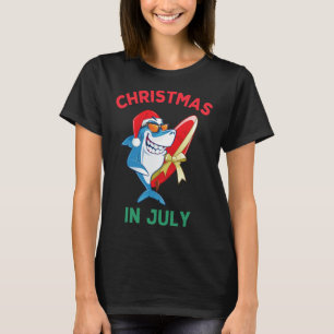 Haifisch-Weihnachten im Juli-Sommerurlaub Strand M T-Shirt