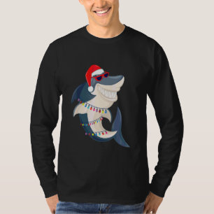 Haifisch-Weihnachtsmann-T-Shirt Haifisch-Mütze Lic T-Shirt