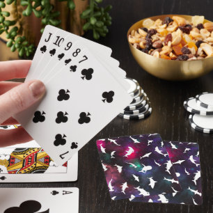 Haifisch-weißer Schatten auf der Dunklen Galaxie Spielkarten