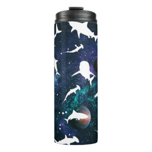 Haifisch-weißer Schatten auf der Dunklen Galaxie Thermosbecher