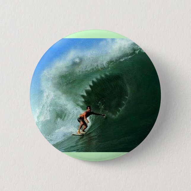 Haifisch-Wellen-Knopf Button (Vorderseite)