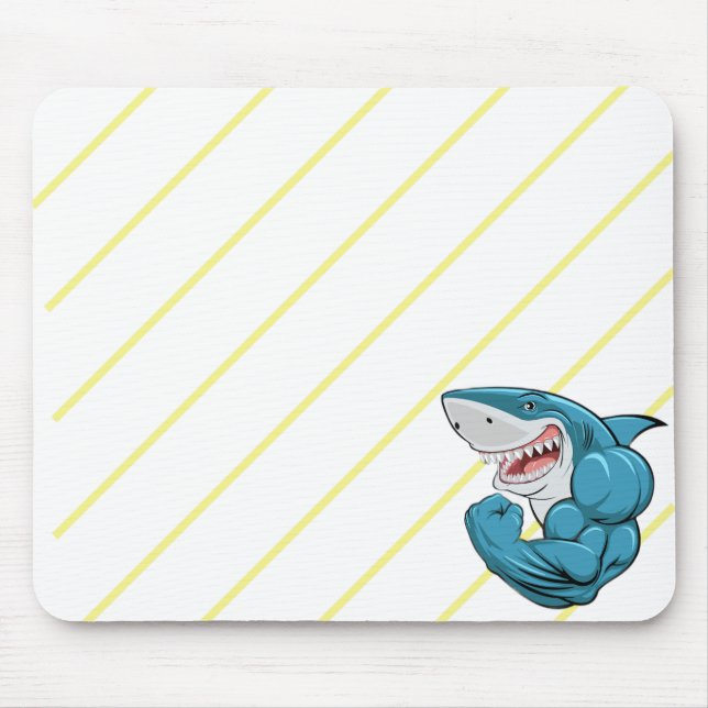 "Haifisch-Zone-Mauspad – Wilde Konzentration, Ozea Mousepad (Vorne)