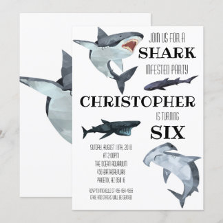 Haifischbad Geburtstagsparty Einladung