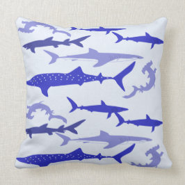 Haifische blau kissen