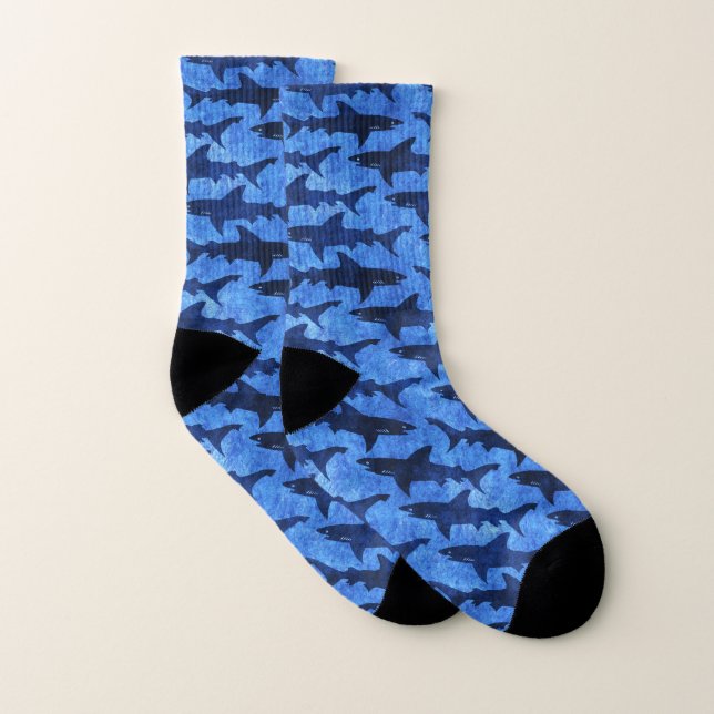 Haifische im tiefen blauen Meer lustig Socken (Paar)